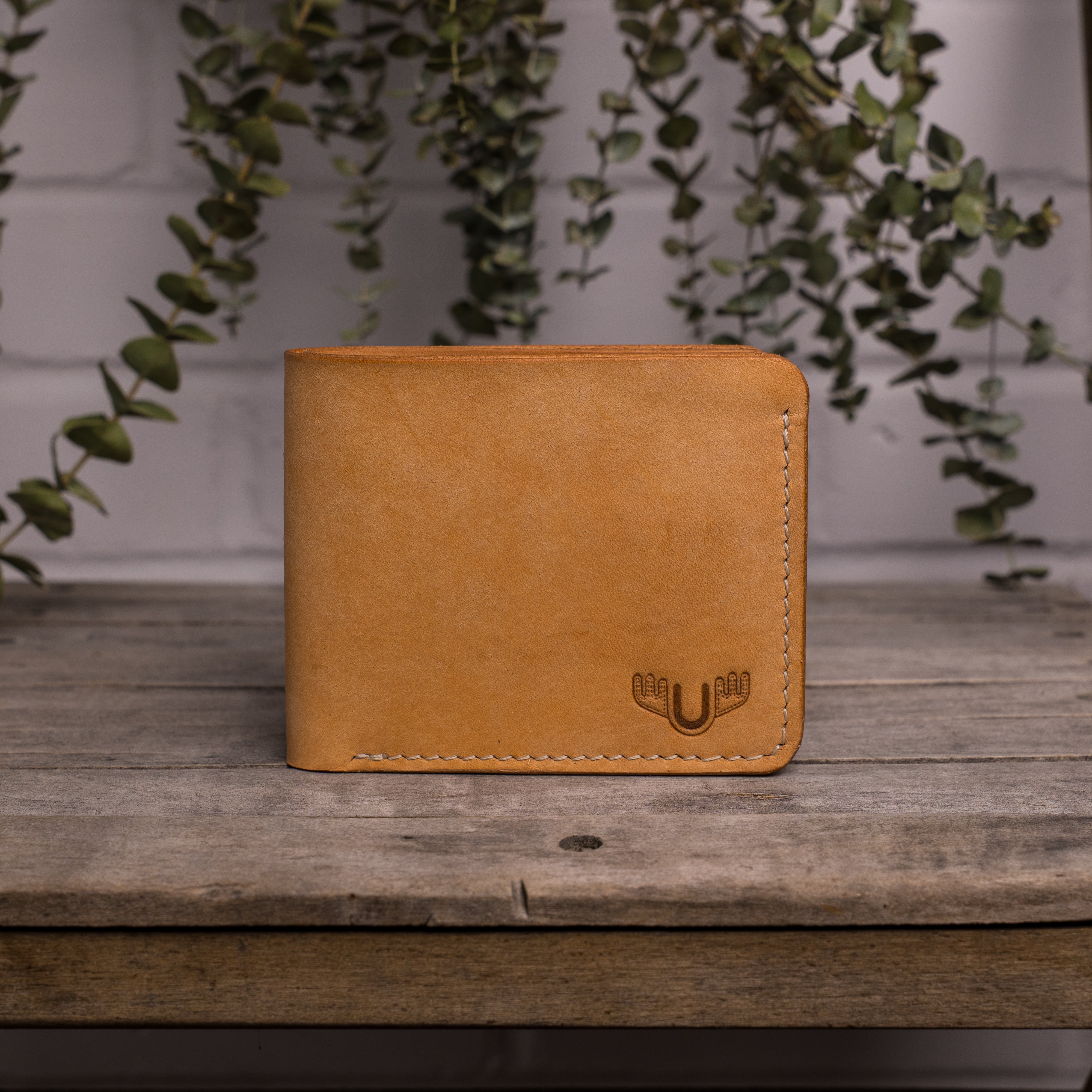 Portefeuille pliable en cuir, fait à la main, maroquinerie autochtones