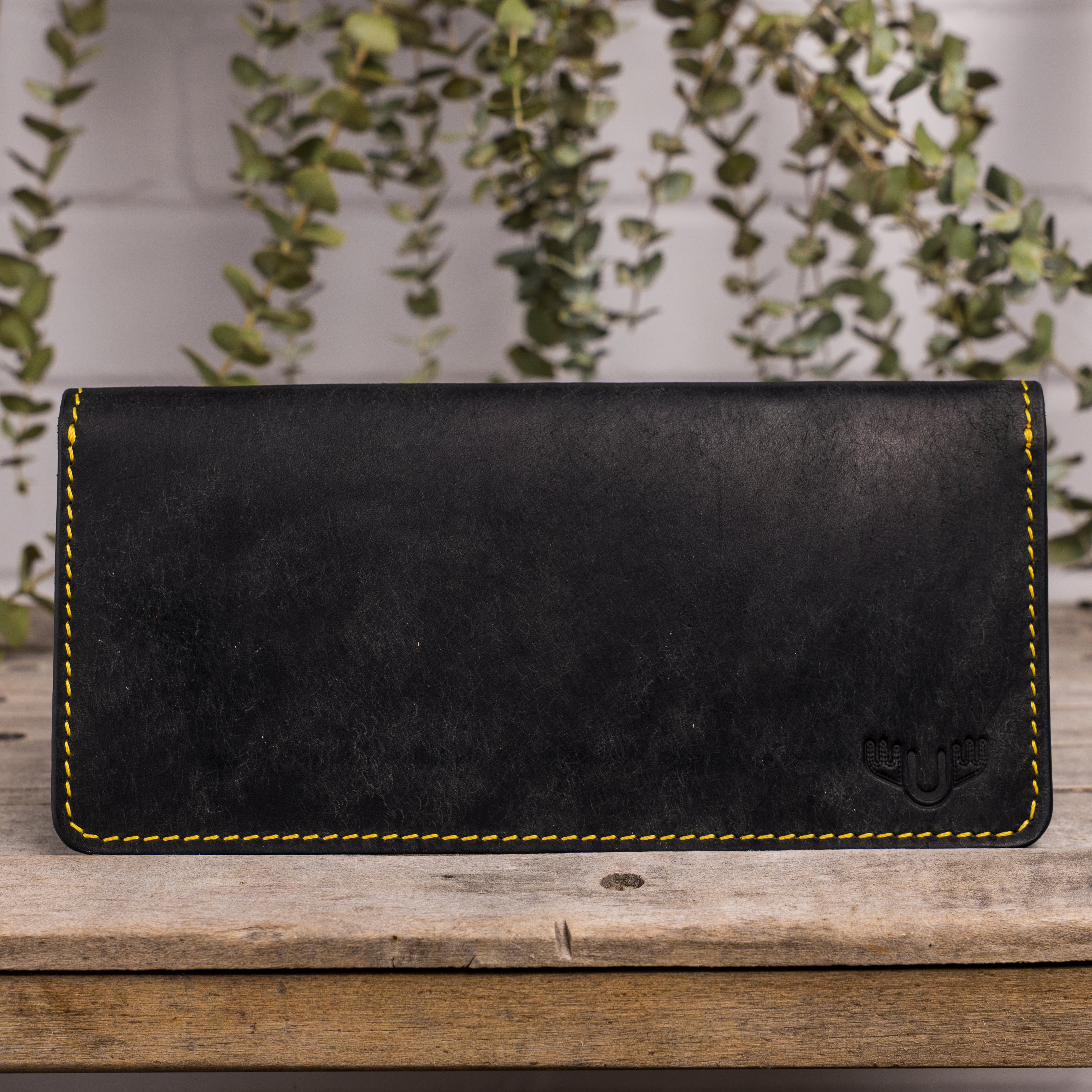 Portefeuille long en cuir, fait à la main, maroquinerie autochtones