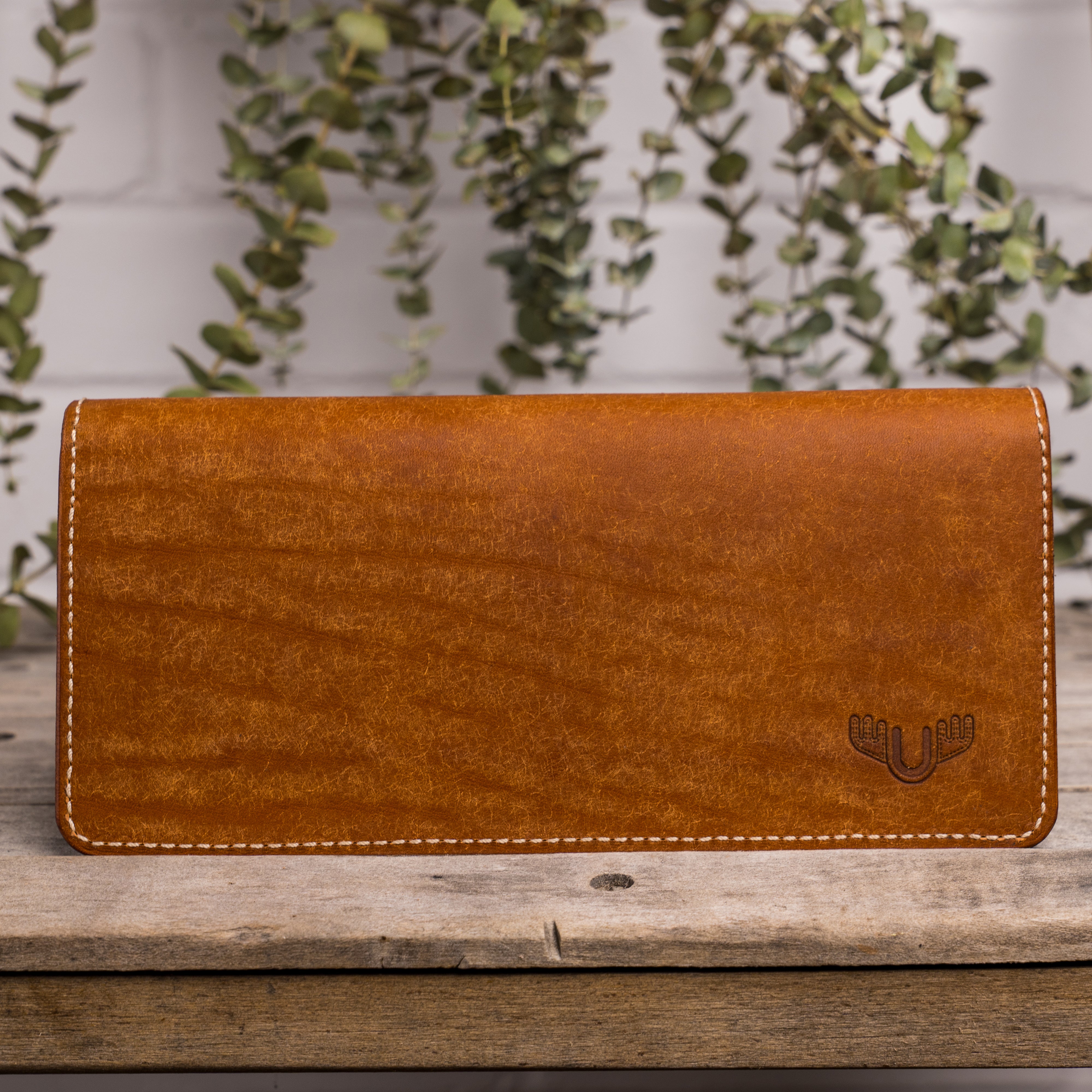 Portefeuille long en cuir, fait à la main, maroquinerie autochtones