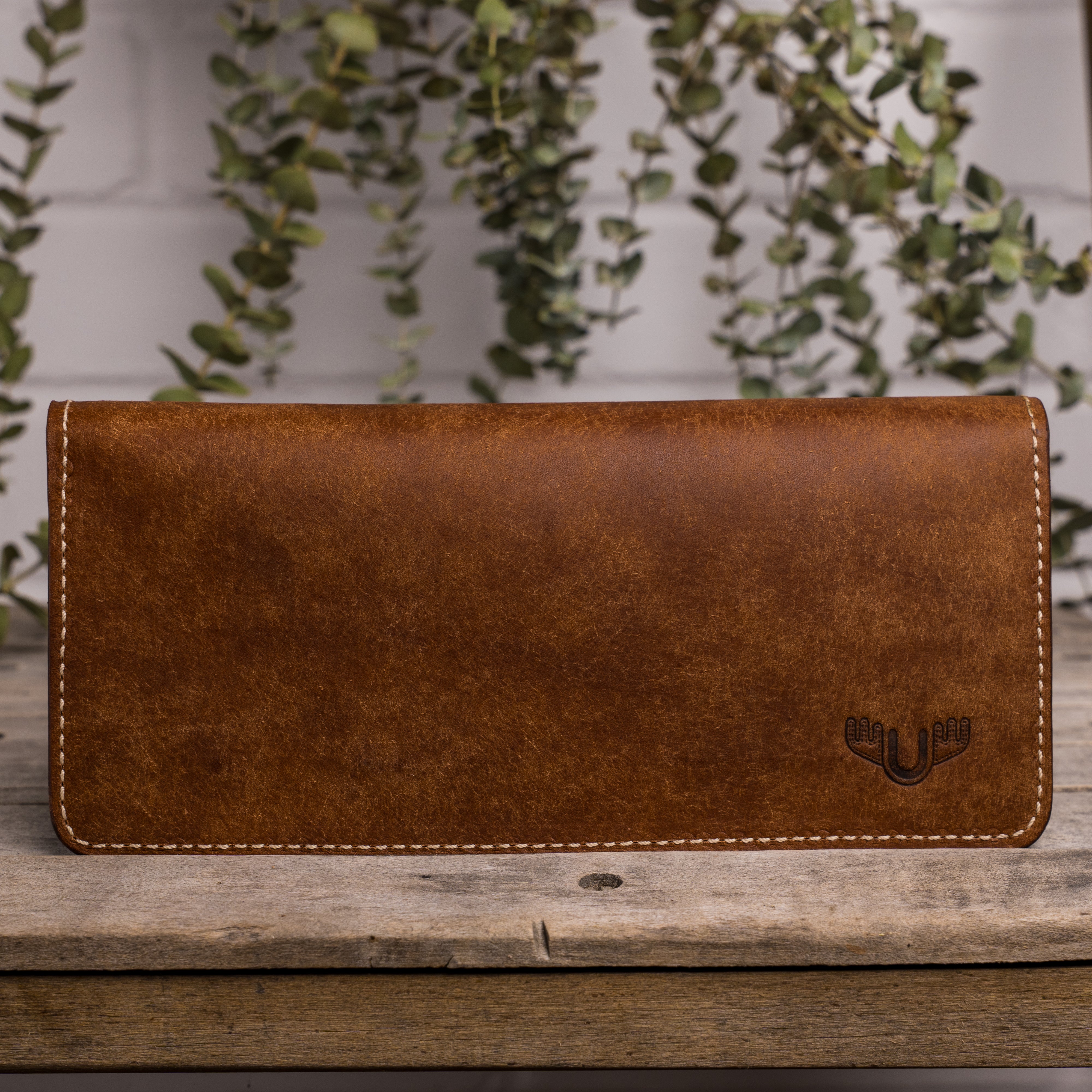 Portefeuille long en cuir, fait à la main, maroquinerie autochtones