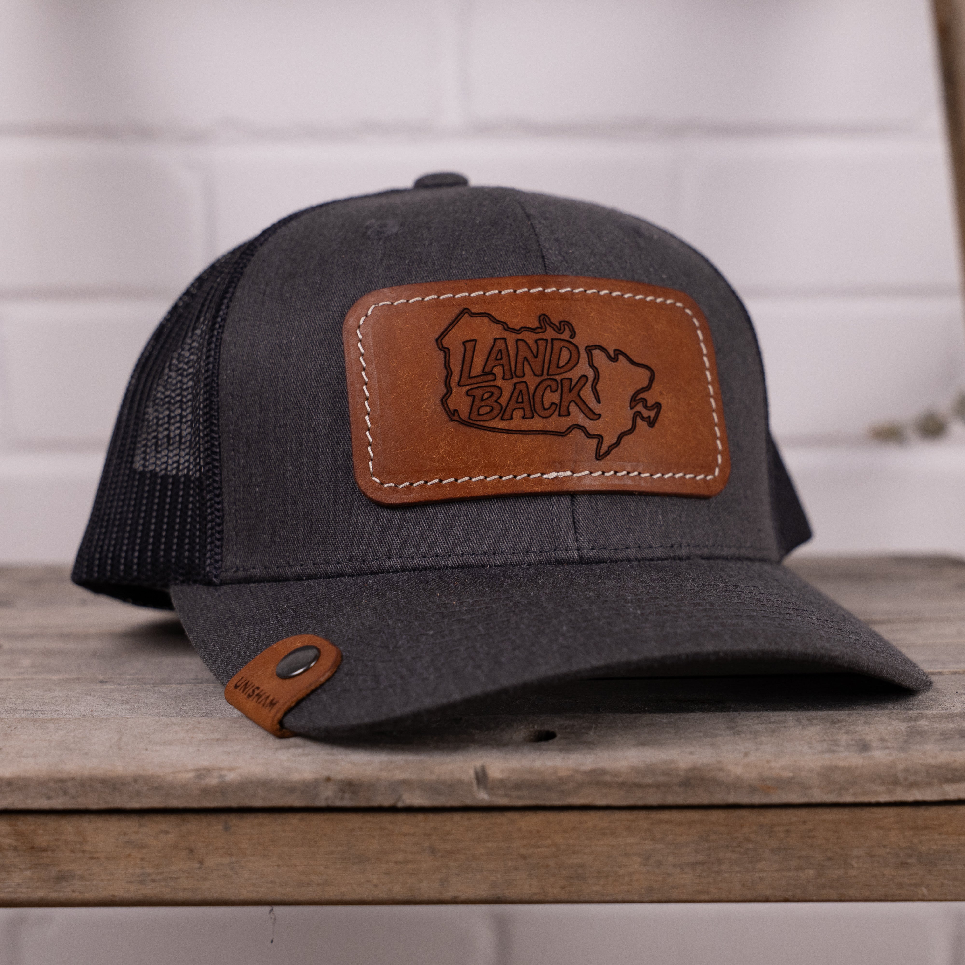 Casquette Land Back en cuir, personnalisable, logo 