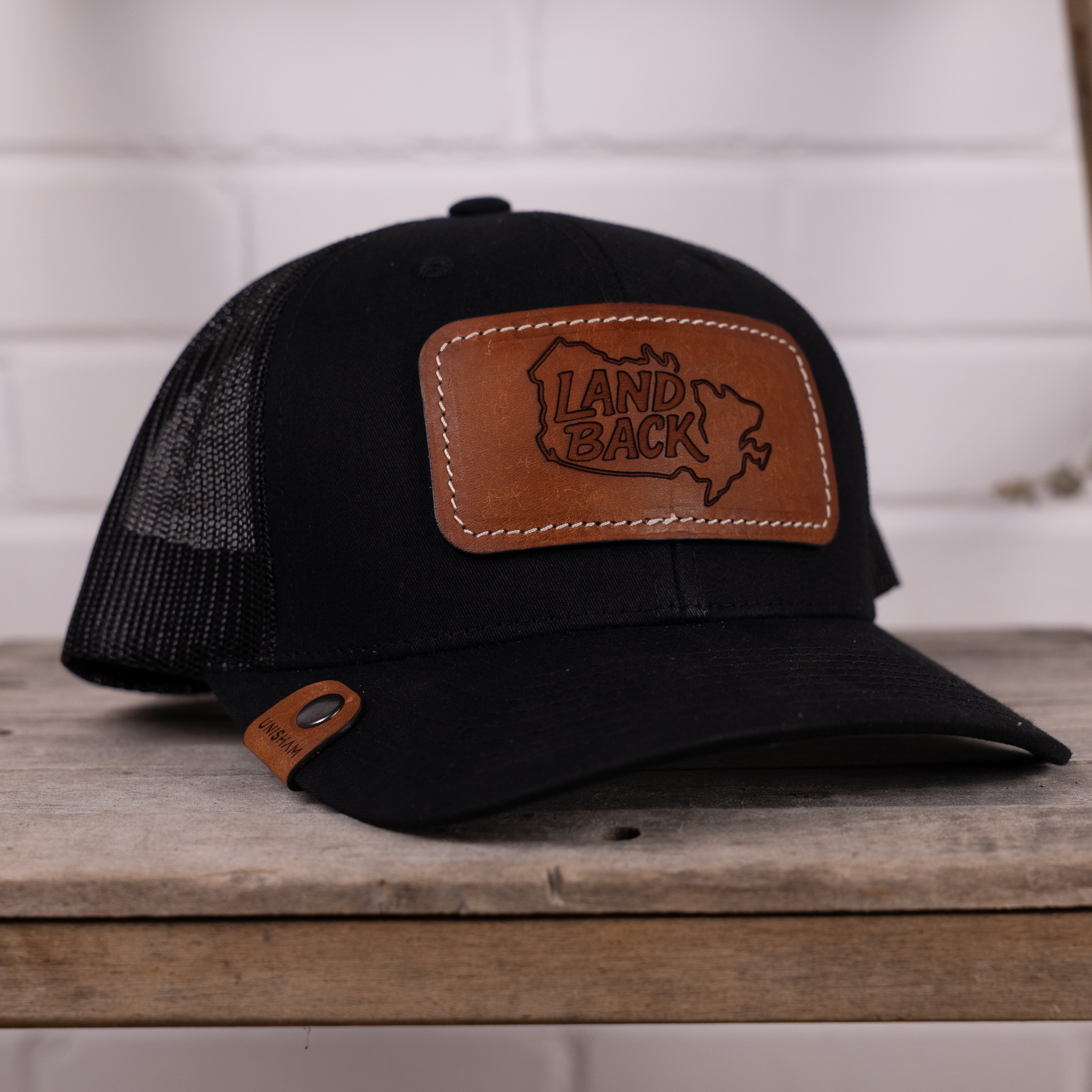 Casquette Land Back en cuir, personnalisable, logo