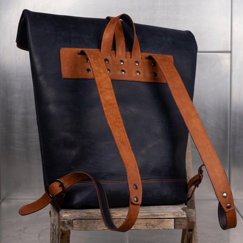 Sac à dos "Natshushu" | Navy et Cognac Sacs à dos UNISHAM