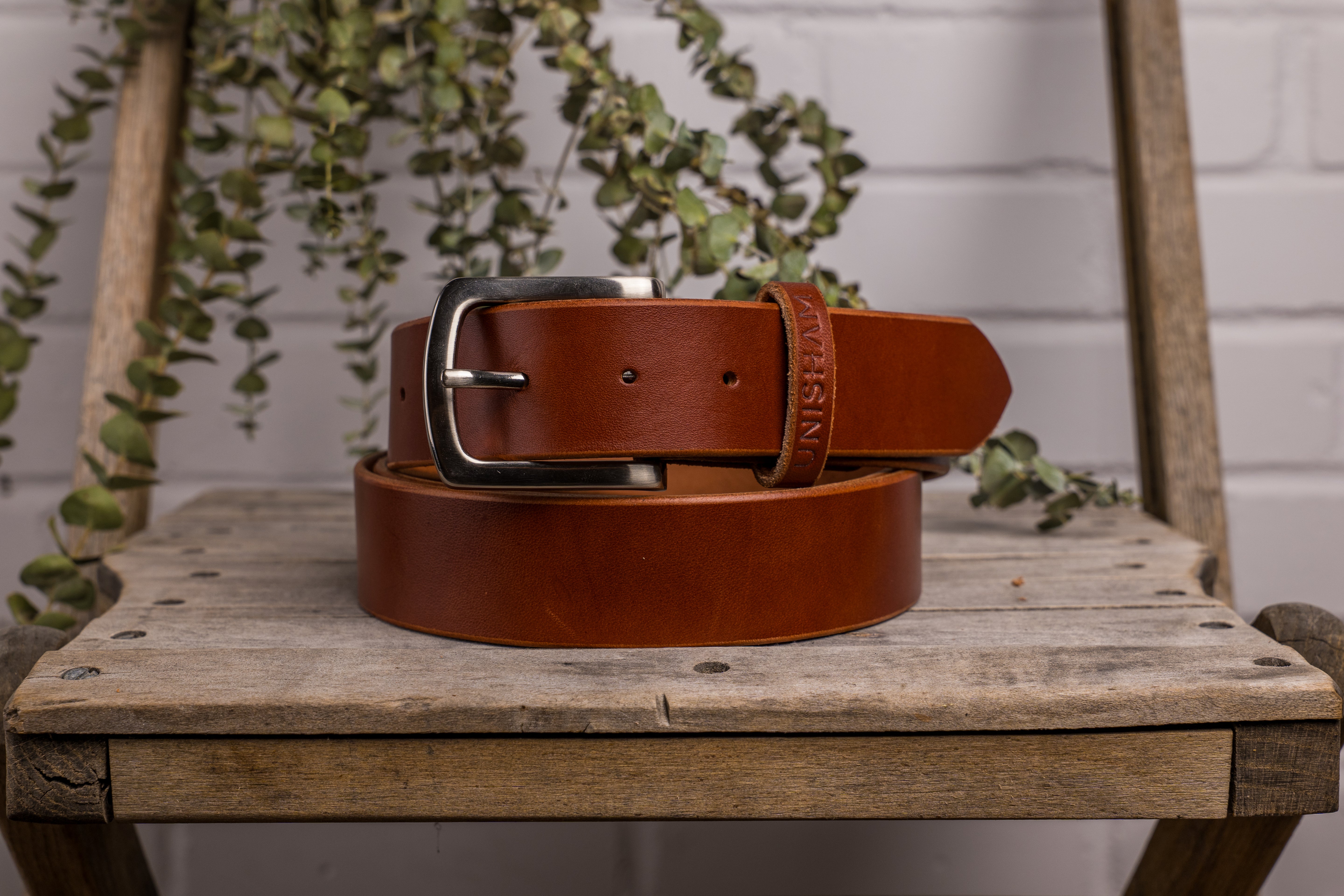 Ceinture en Cuir Classique - "MASHK" | Walnut