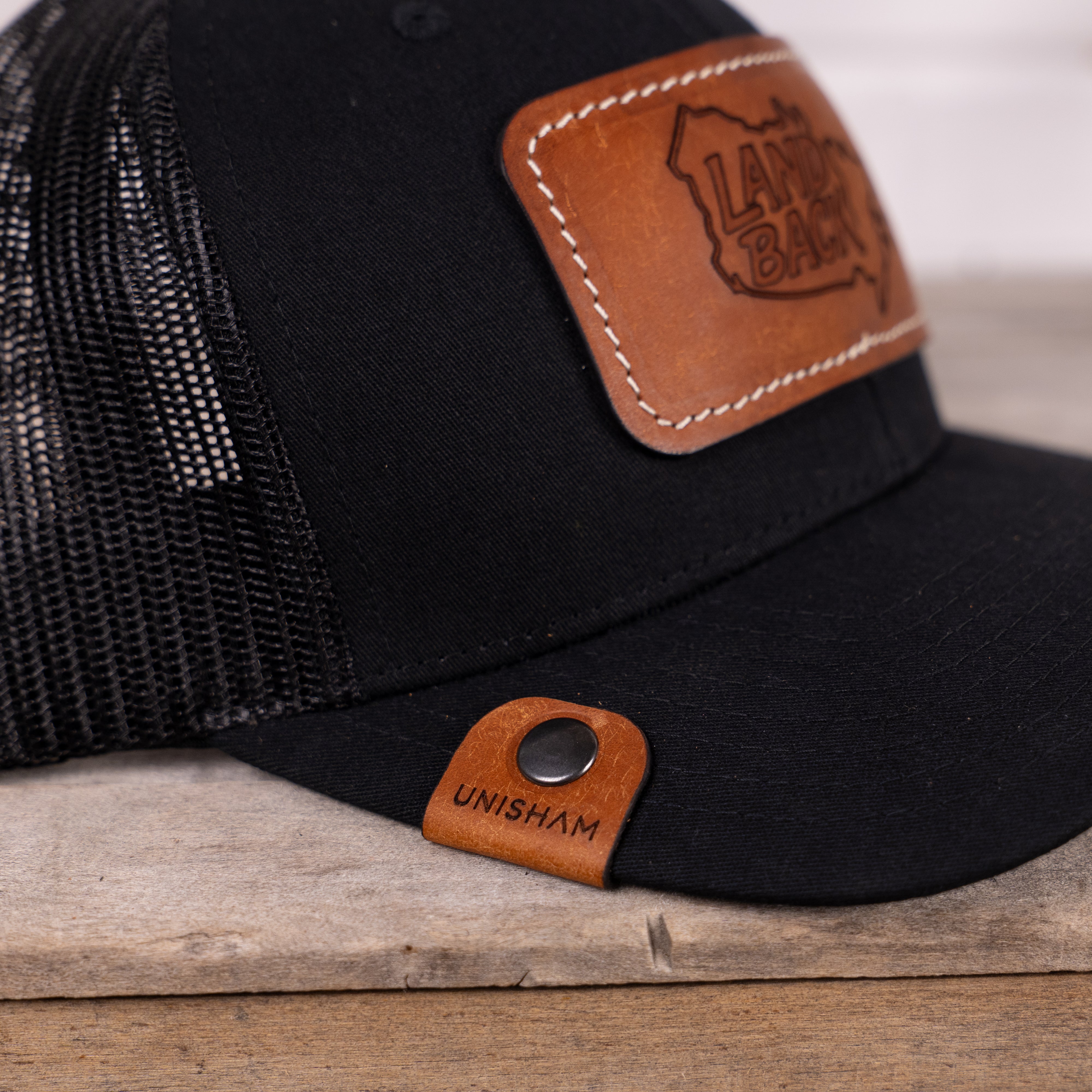 Casquette Land Back en cuir, personnalisable, logo, Unisham