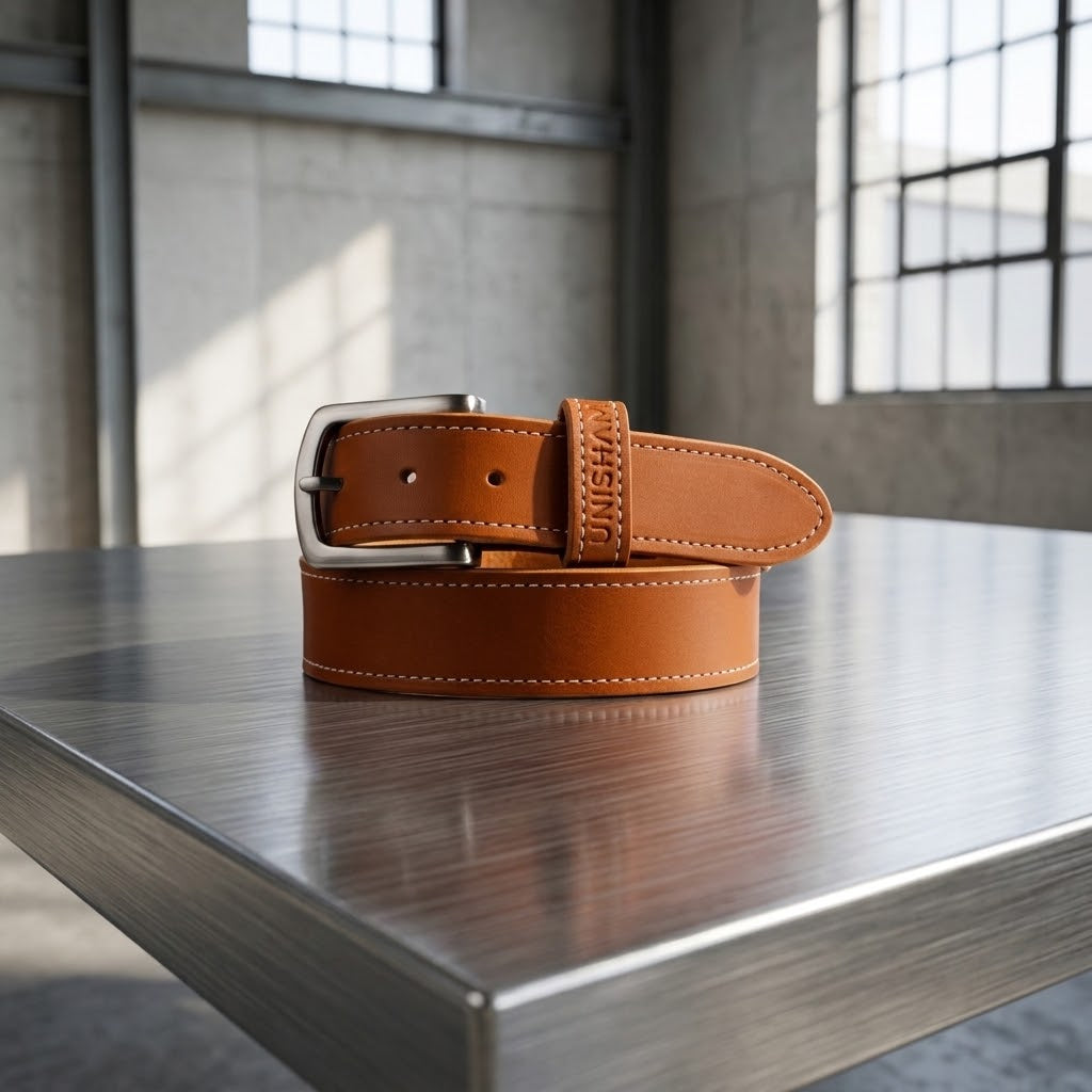 Ceinture en Cuir - "MASHK" | Cognac Ceintures UNISHAM
