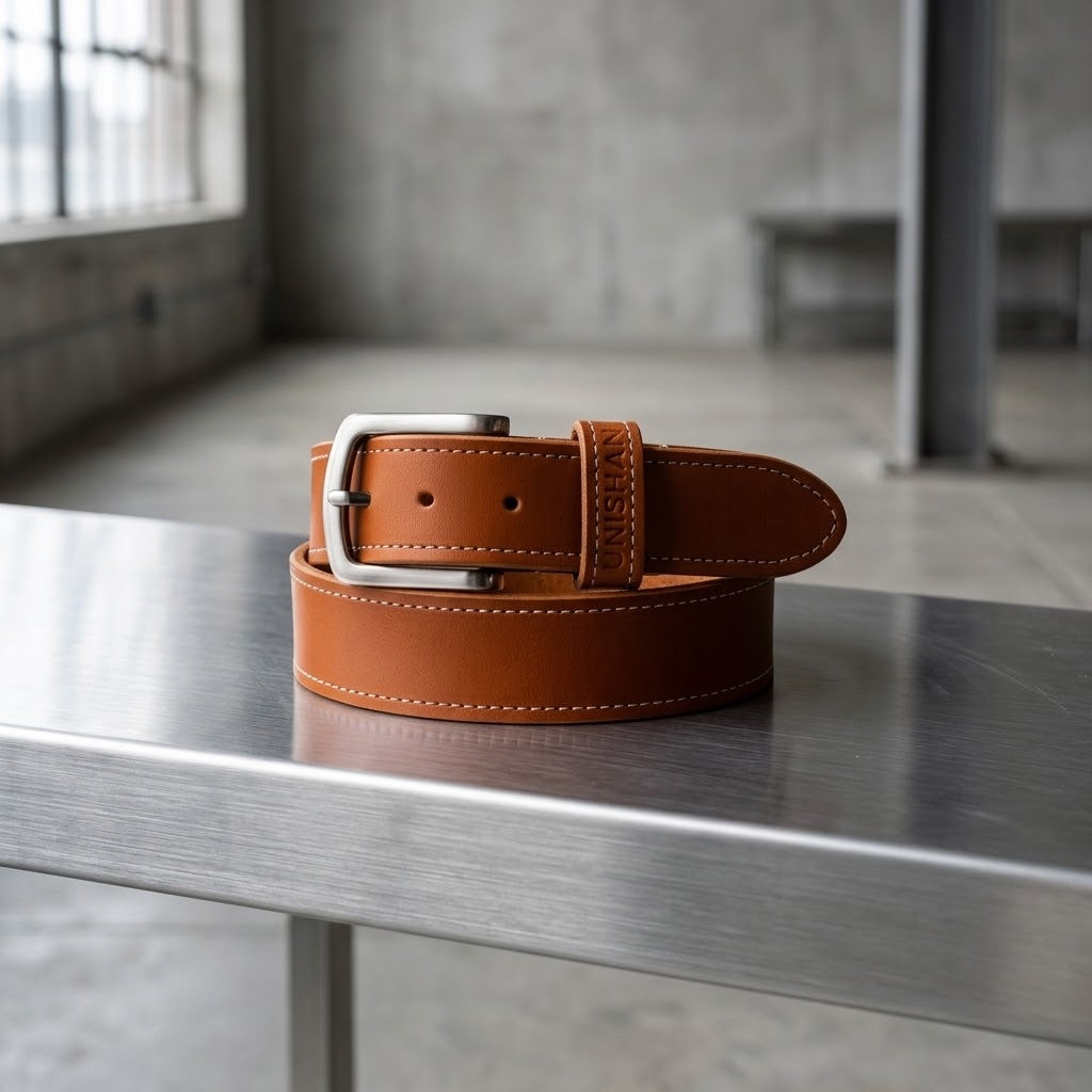 Ceinture en Cuir - "MASHK" | Cognac Ceintures UNISHAM