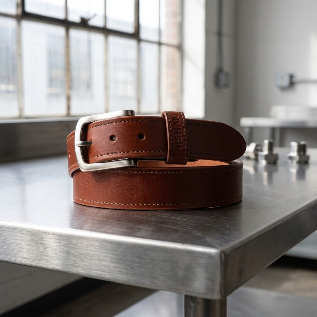 Ceinture en cuir - "MASHK" | Walnut Ceintures UNISHAM