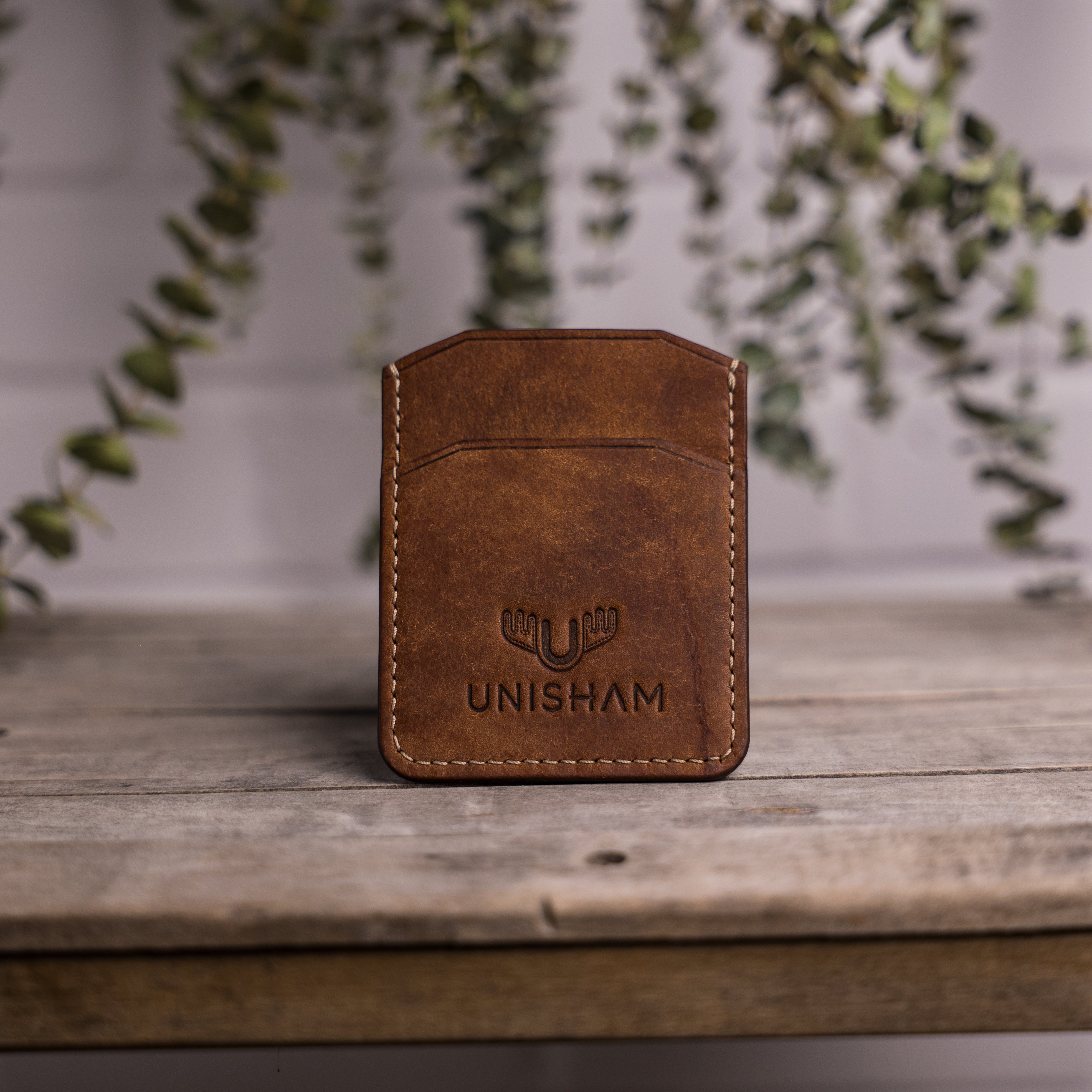 Porte-carte minimaliste en cuir fait main - Unisham