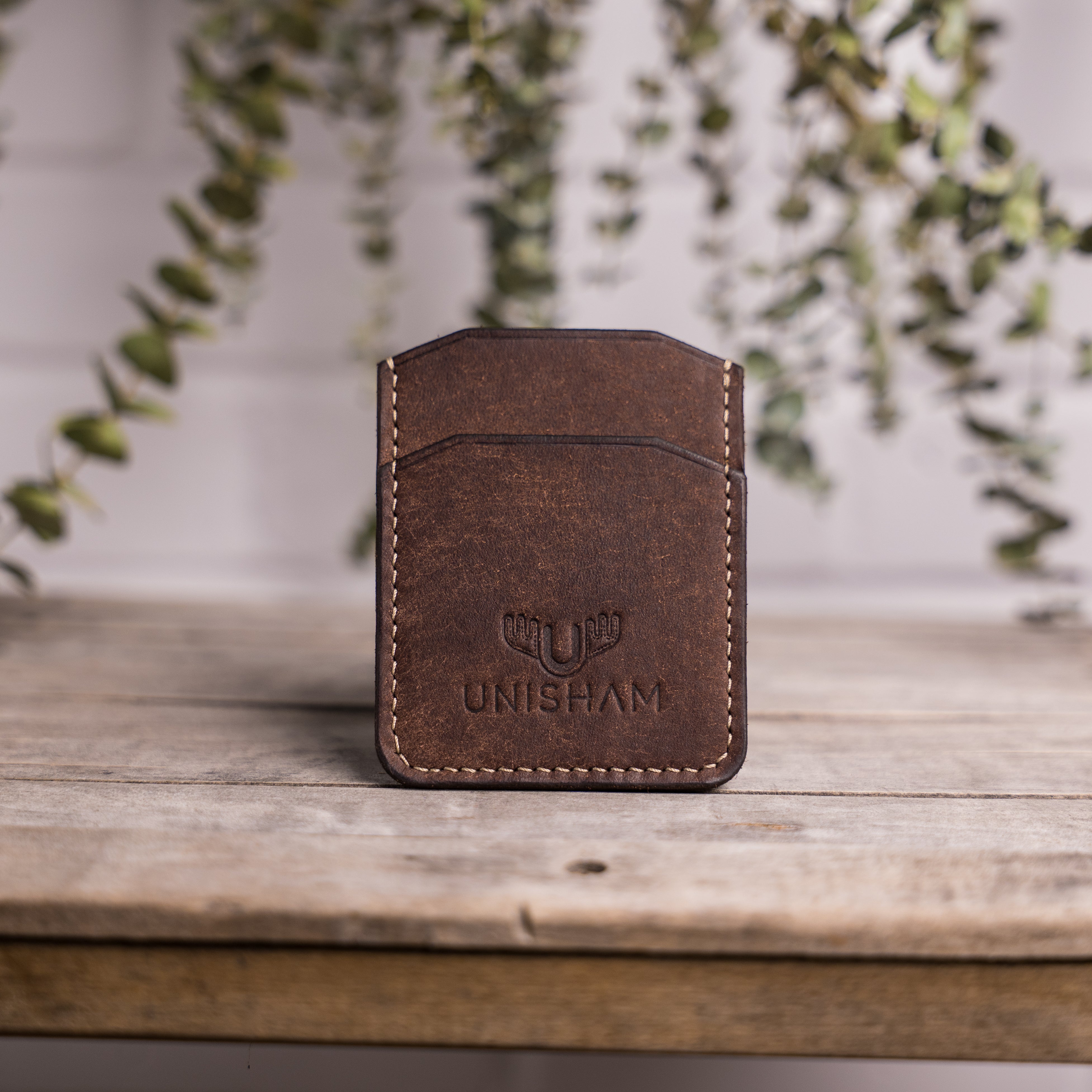 Porte-carte minimaliste en cuir fait main - Unisham