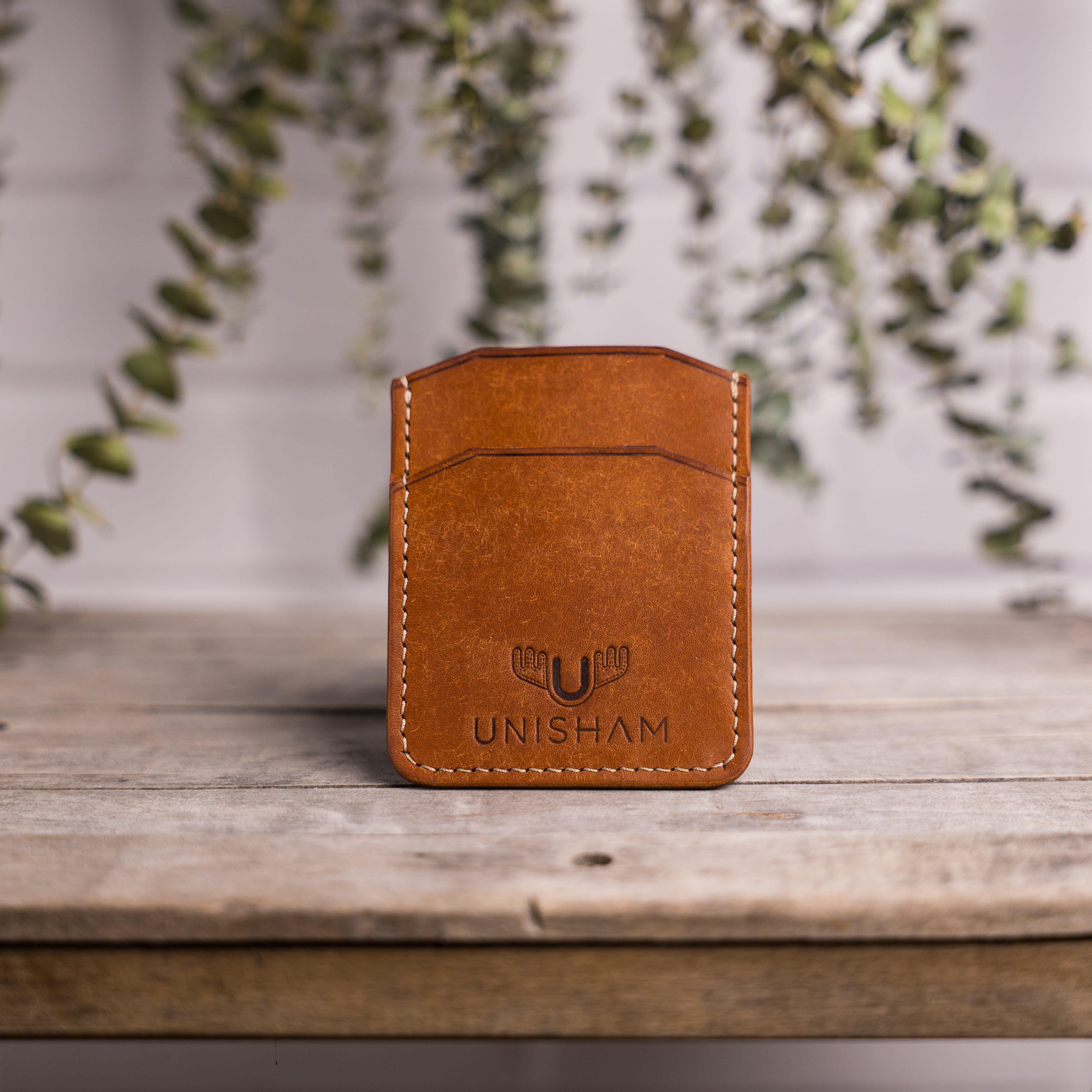 Porte-carte minimaliste en cuir fait main - Unisham