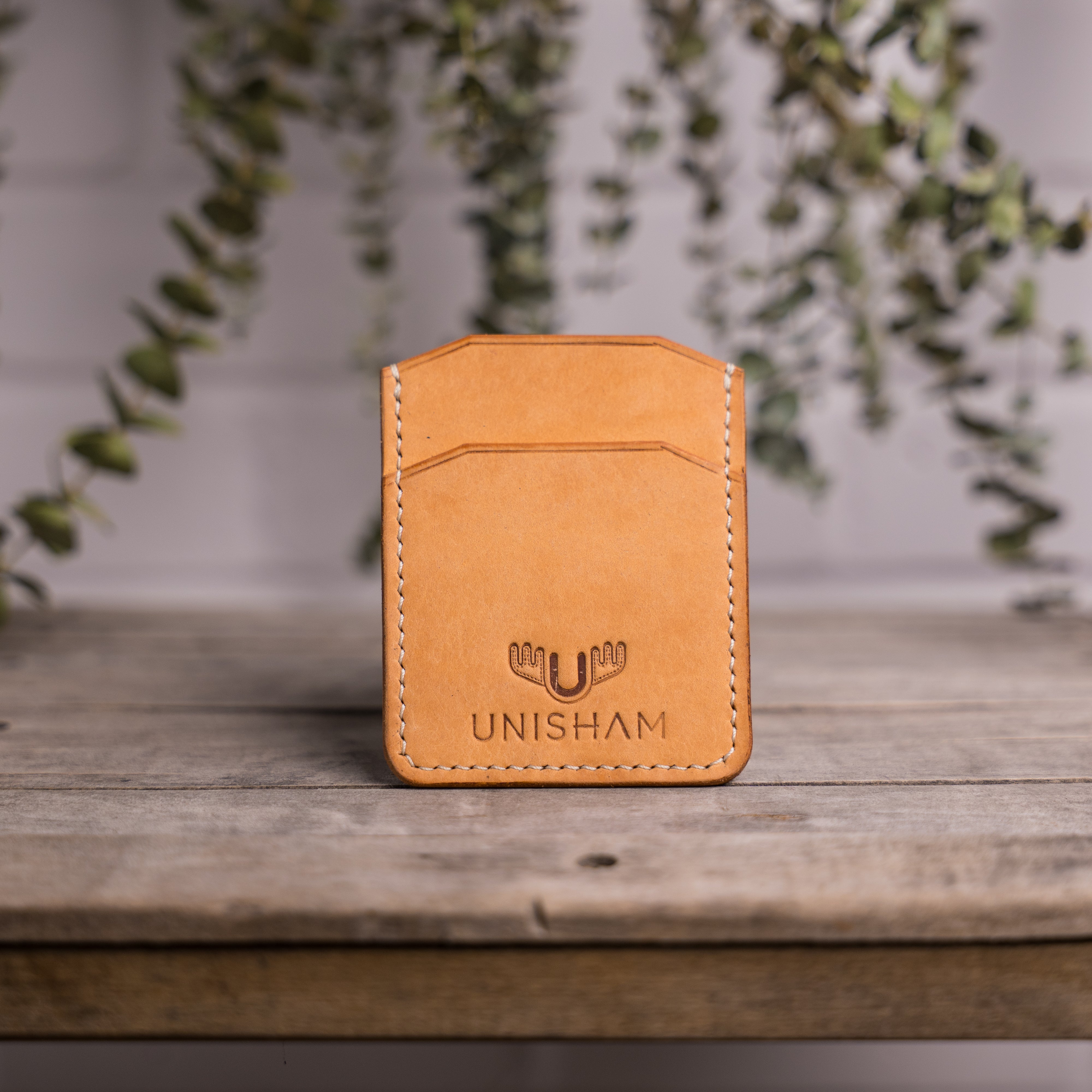 Porte-carte minimaliste en cuir fait main - Unisham
