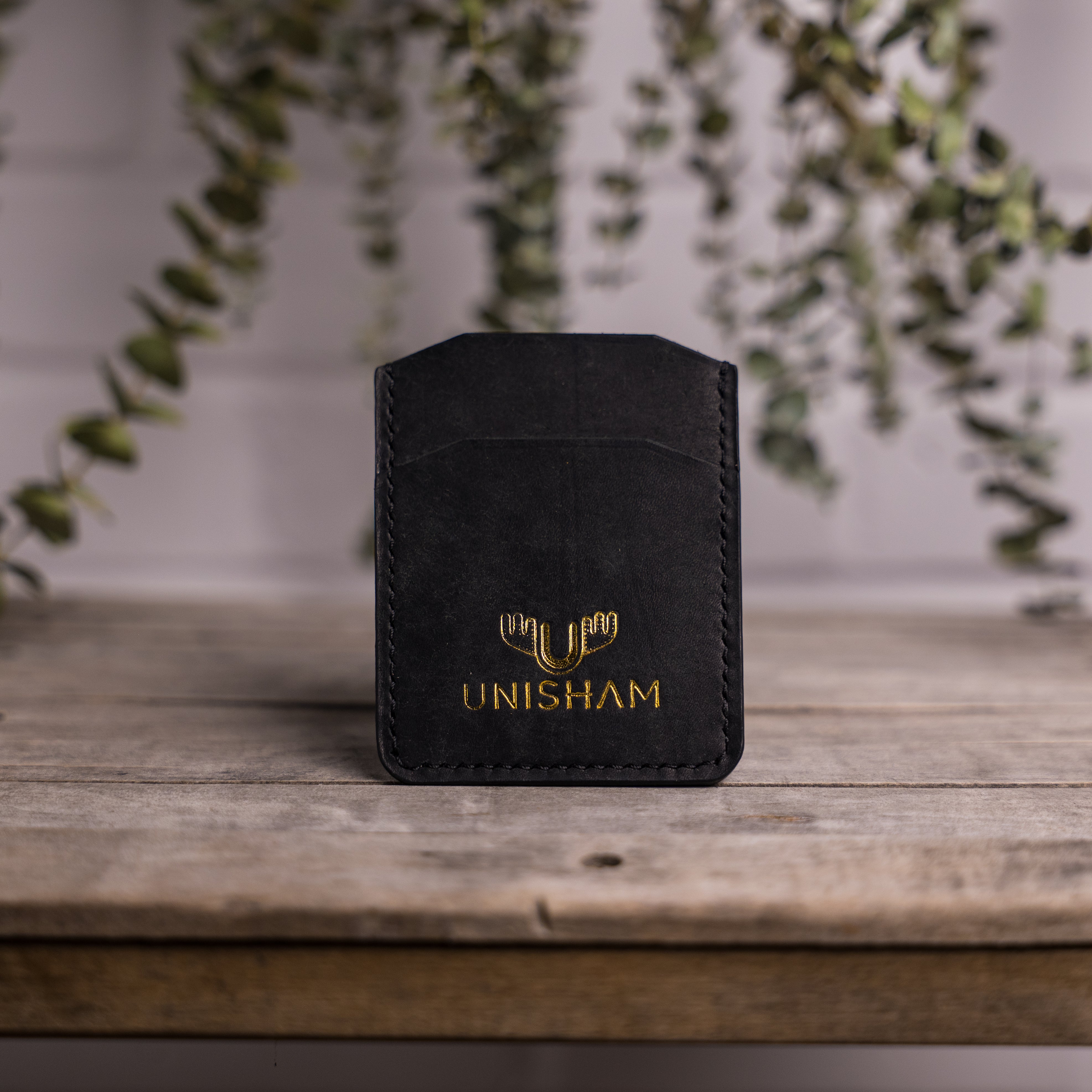 Porte-carte minimaliste en cuir fait main - Unisham
