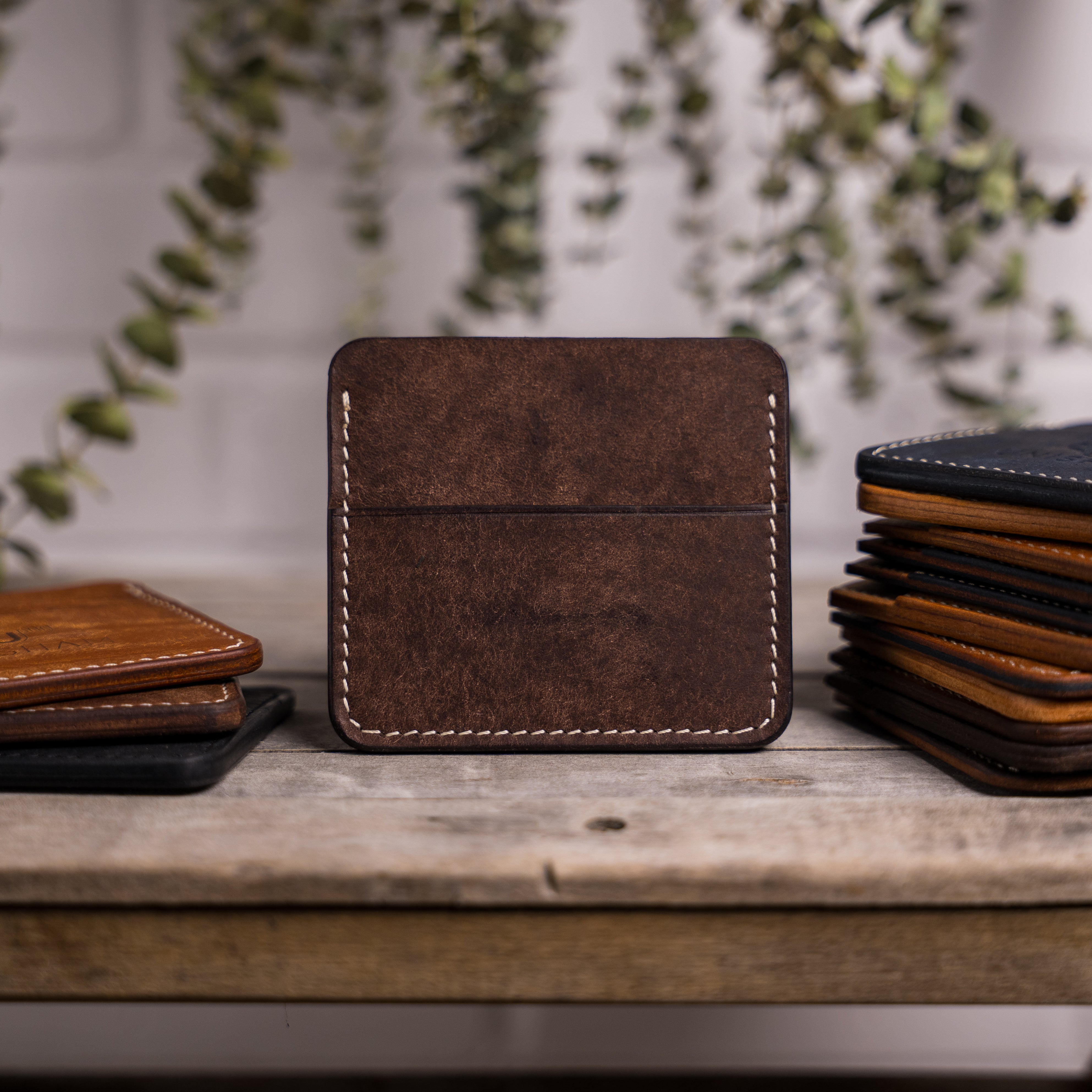 Porte-carte en cuir fait main - Unisham