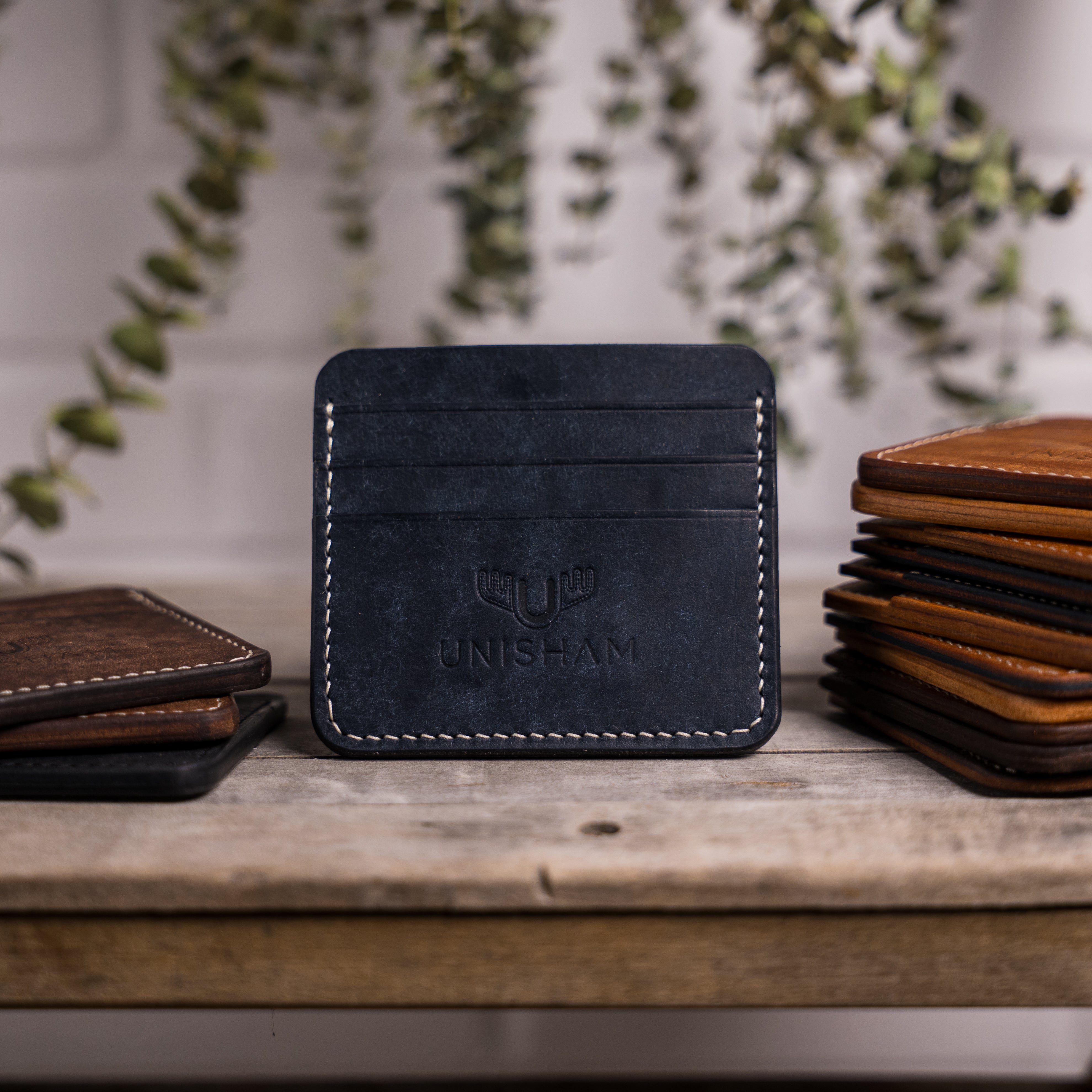 Porte-carte en cuir fait main - Unisham