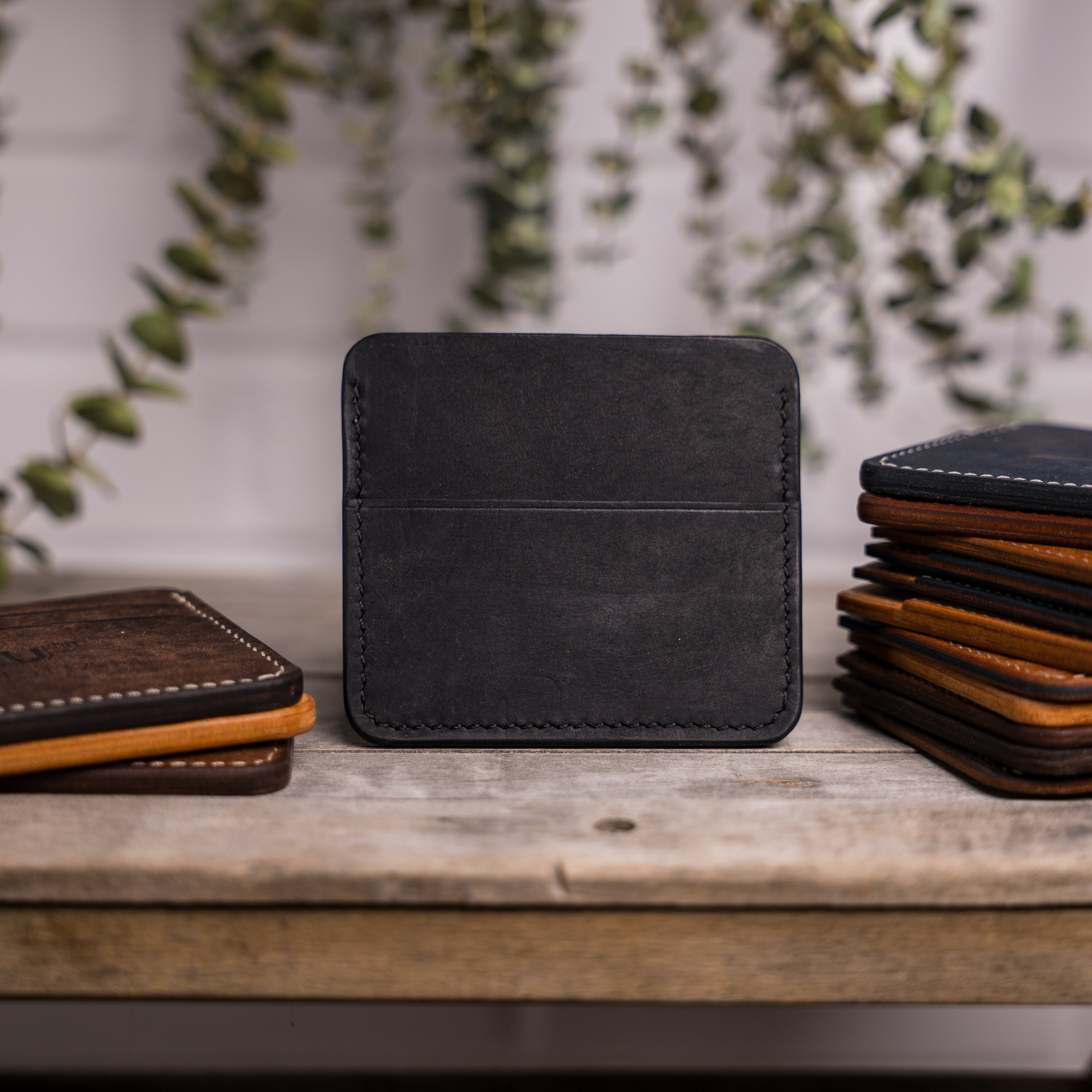 Porte-carte en cuir fait main - Unisham