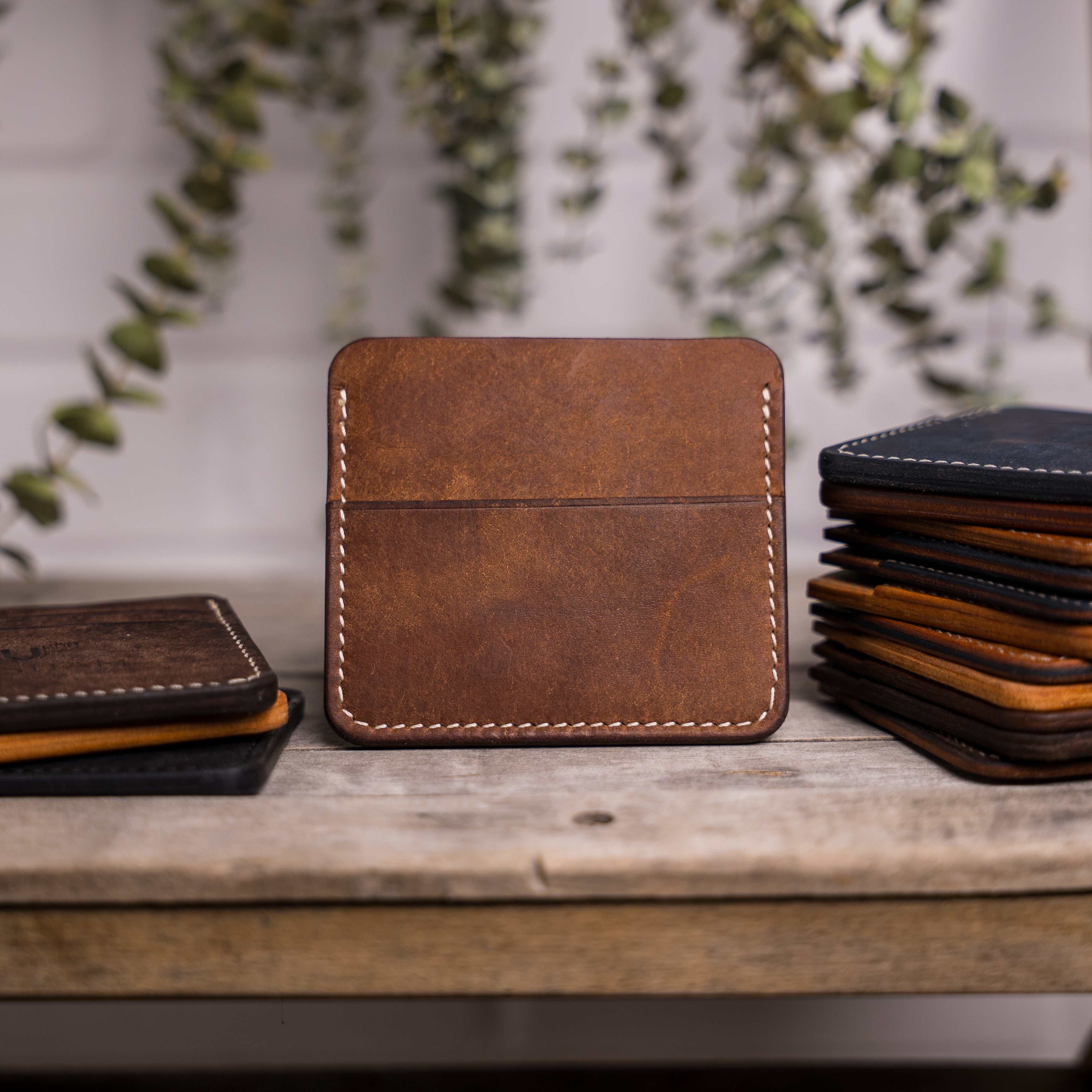 Porte-carte en cuir fait main - Unisham