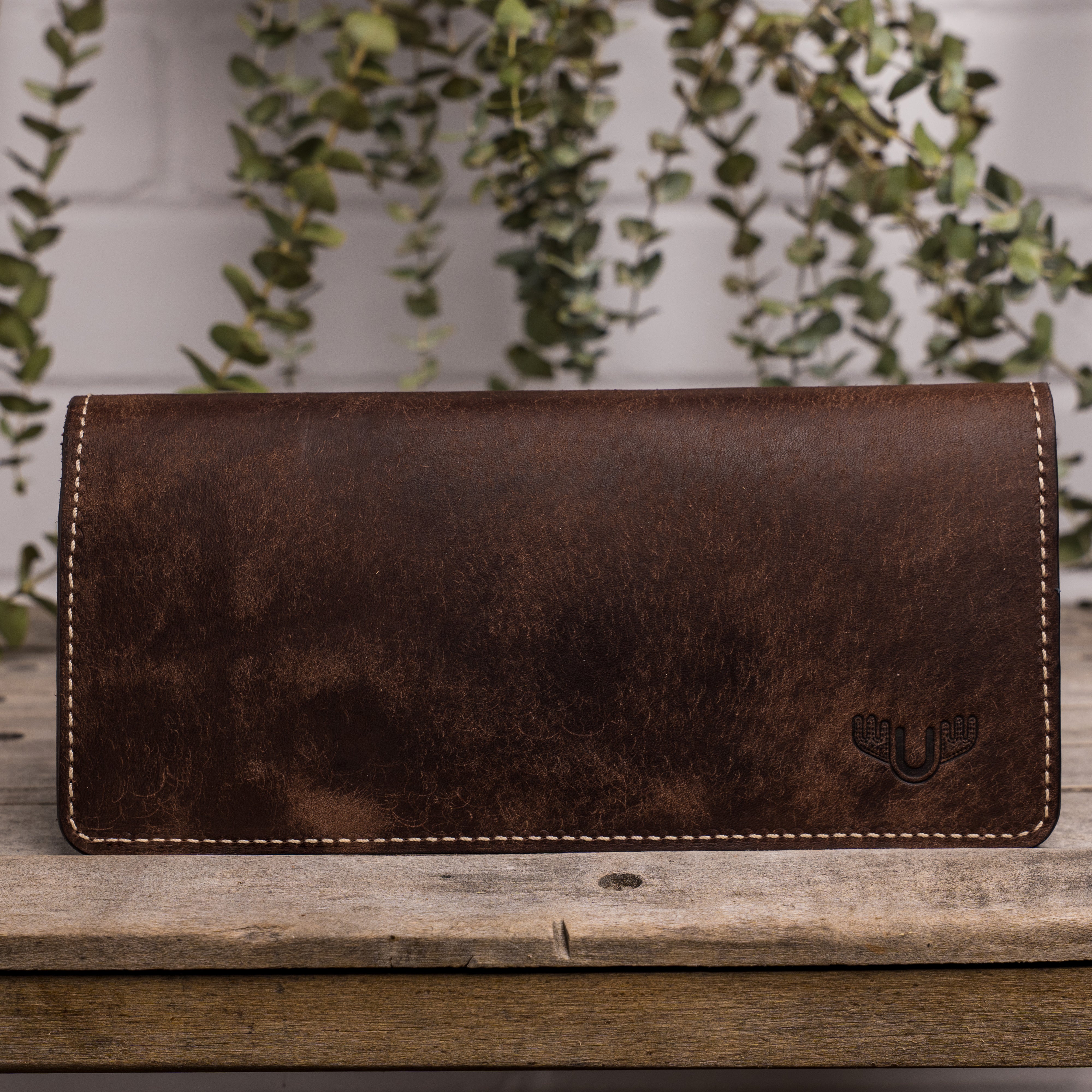 Portefeuille long en cuir fait main - Unisham