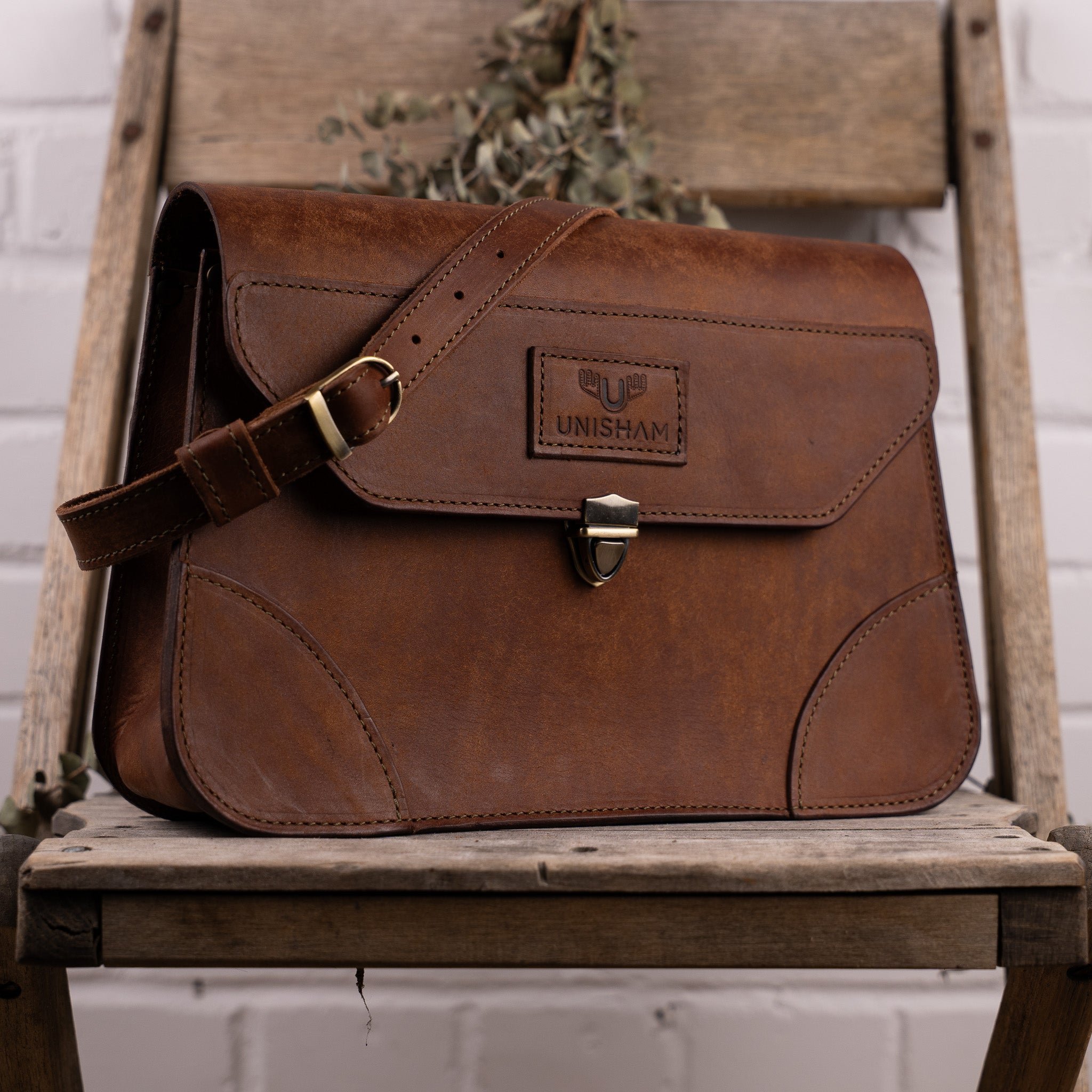 sac à bandoulière en cuir ait main - unisham