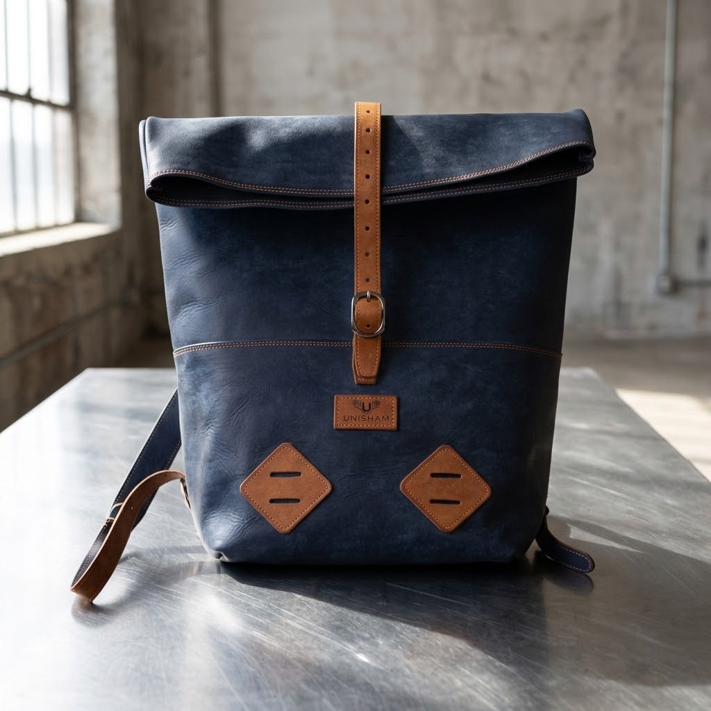 Sac à dos "Natshushu" | Navy et Cognac Sacs à dos UNISHAM