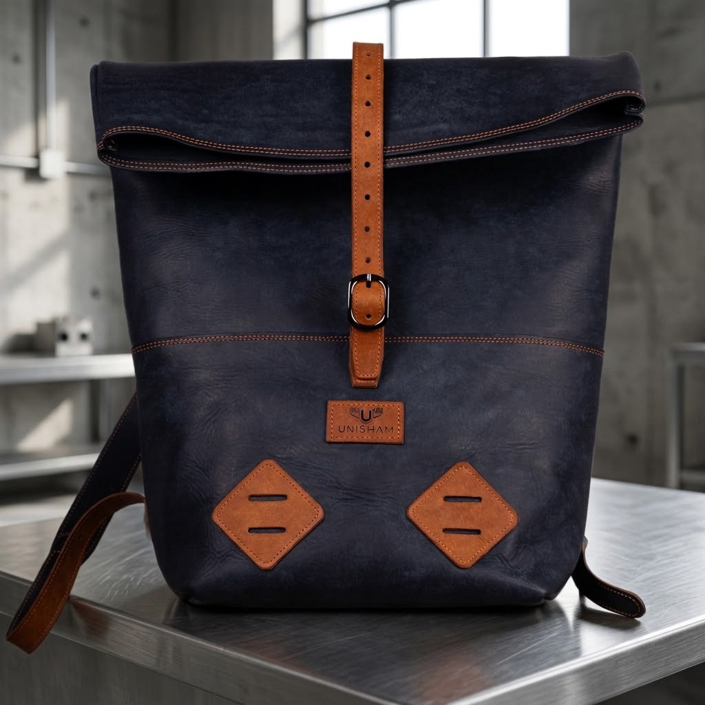 Sac à dos "Natshushu" | Navy et Cognac Sacs à dos UNISHAM
